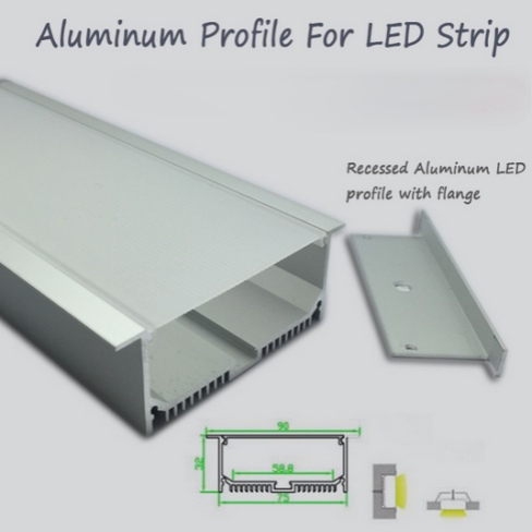 R2U-047 Profilo in alluminio ad estrusione in alluminio anodizzato canale led strip lights Profilo termico prolunga la durata di illuminazione profilo personalizzato