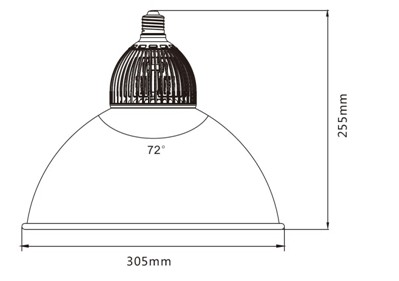 5000K 30 Watt LED High Bay Lights 305mm x 255mm 72 Degree